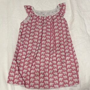 Roller Rabbit Pink and White Elephant Print Dress